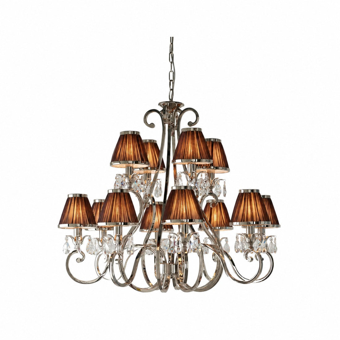 Talonis Multi-light Fabric Chandelier - Elegant Metal Curved Arms for Dining and Living
