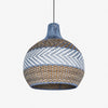 Handwoven Blue Rattan Pendant Light