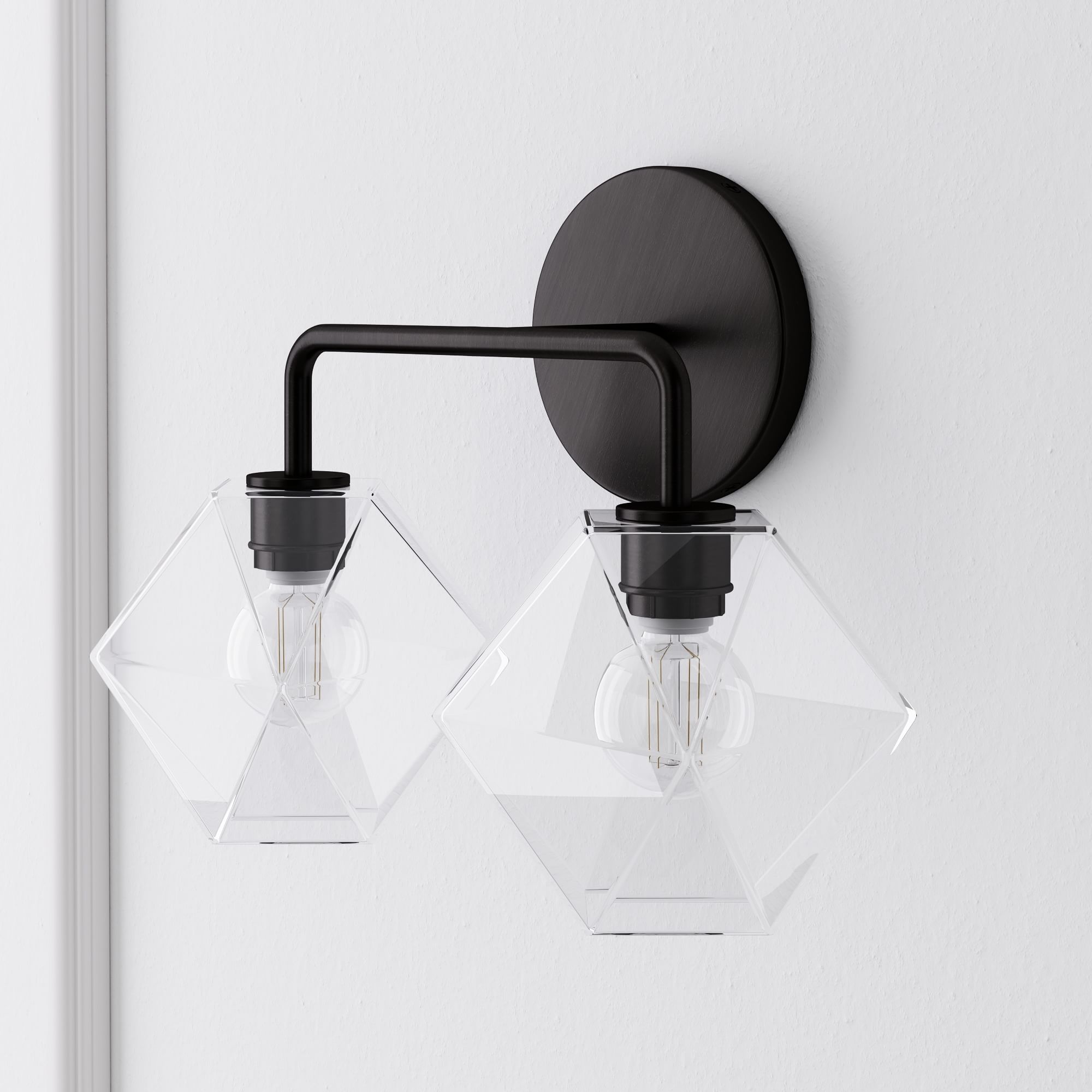 Talvior Geometric Modern Bathroom Sconce - Faceted Shade Light in Luxe Finishes