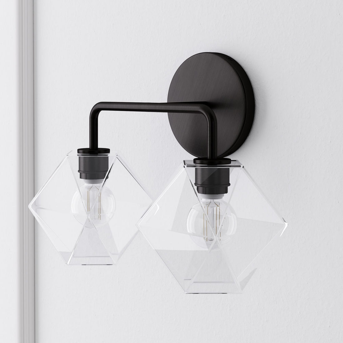 Talvior Geometric Modern Bathroom Sconce - Faceted Shade Light in Luxe Finishes