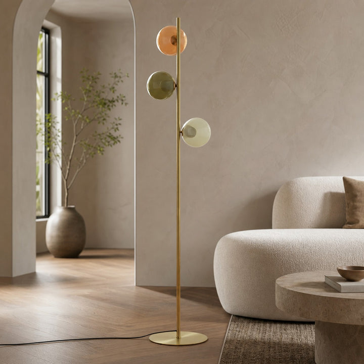 Opal Glass Floor Lamp - Modern Standing Light