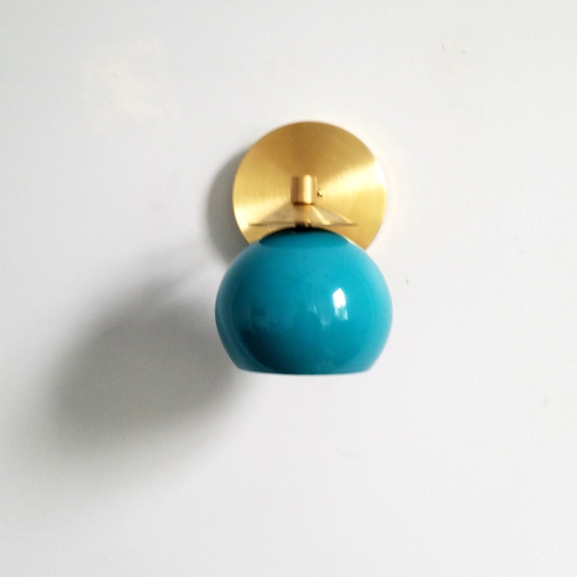 Mid-Century Wall Sconce - Brass Accents with Metal Shade Options