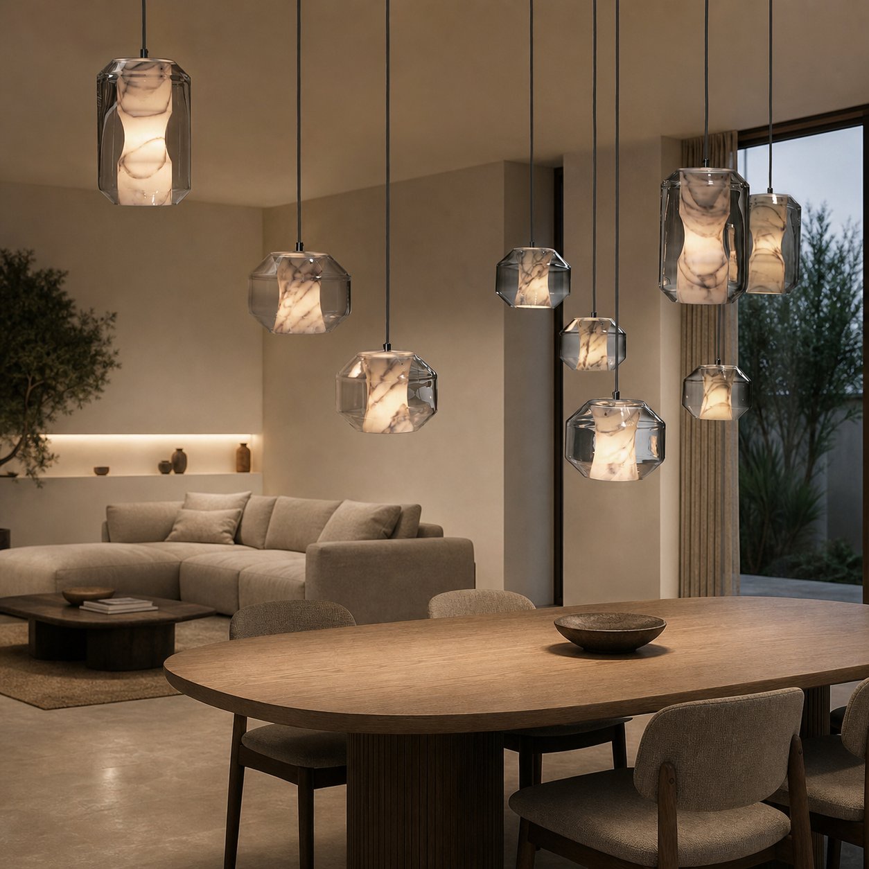Glass Alabaster Pendant Lamp