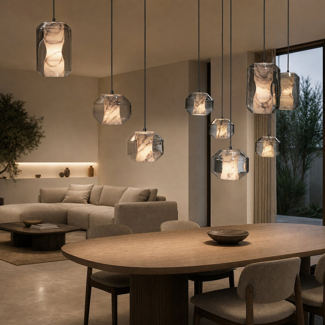 Glass Alabaster Pendant Lamp