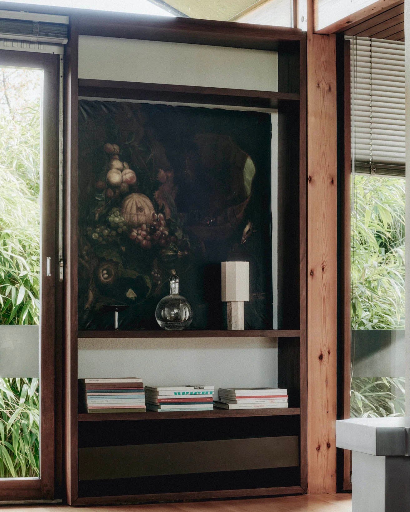 Octagonal Travertine Stone Table Lamp