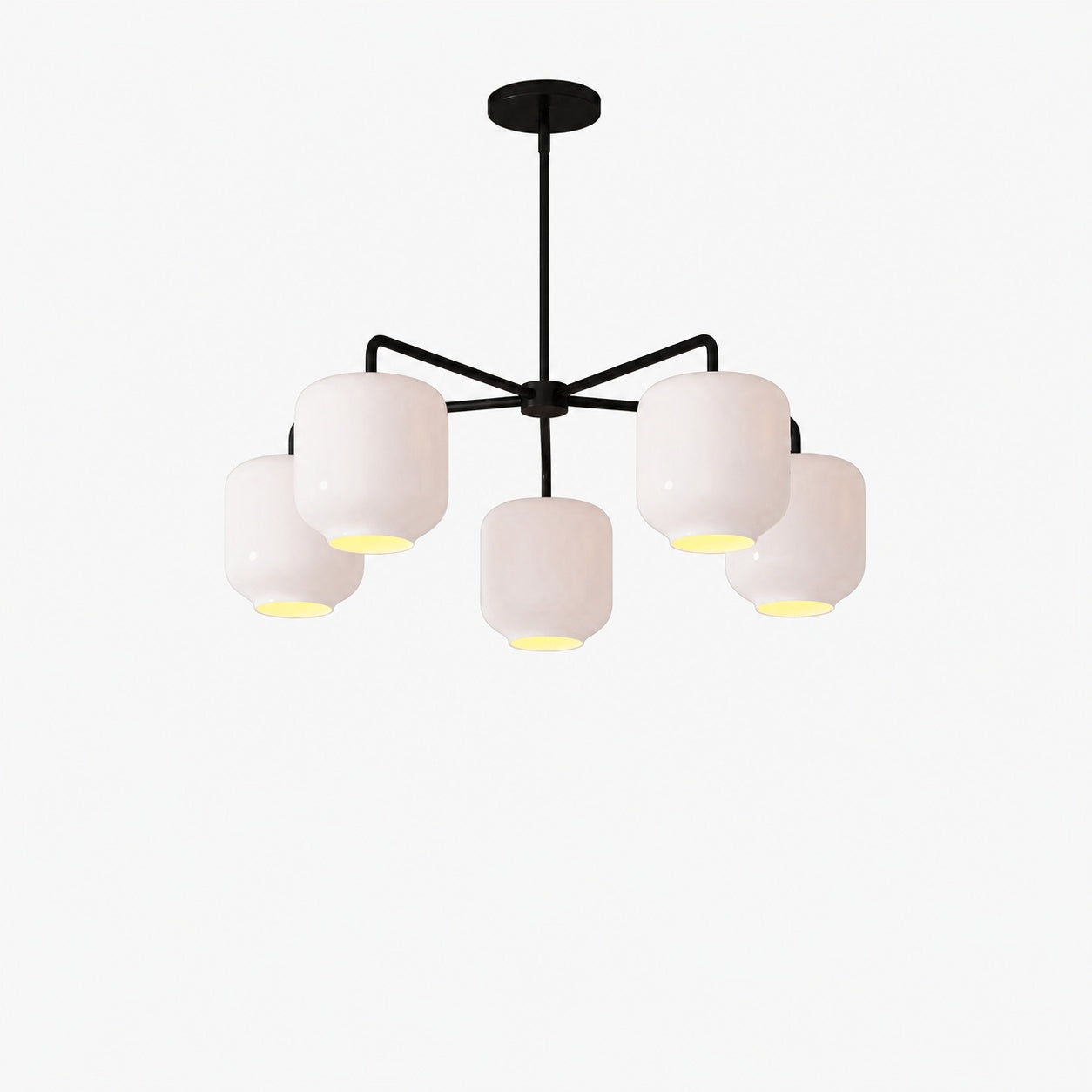 Lumivelle 5-Light Pebble Chandelier - Modern Glass Pendant Lighting