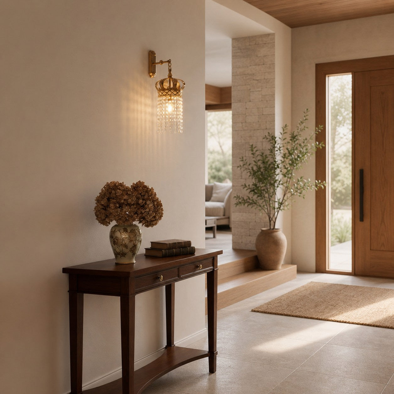 Timon Brass Crown Wall Lamp