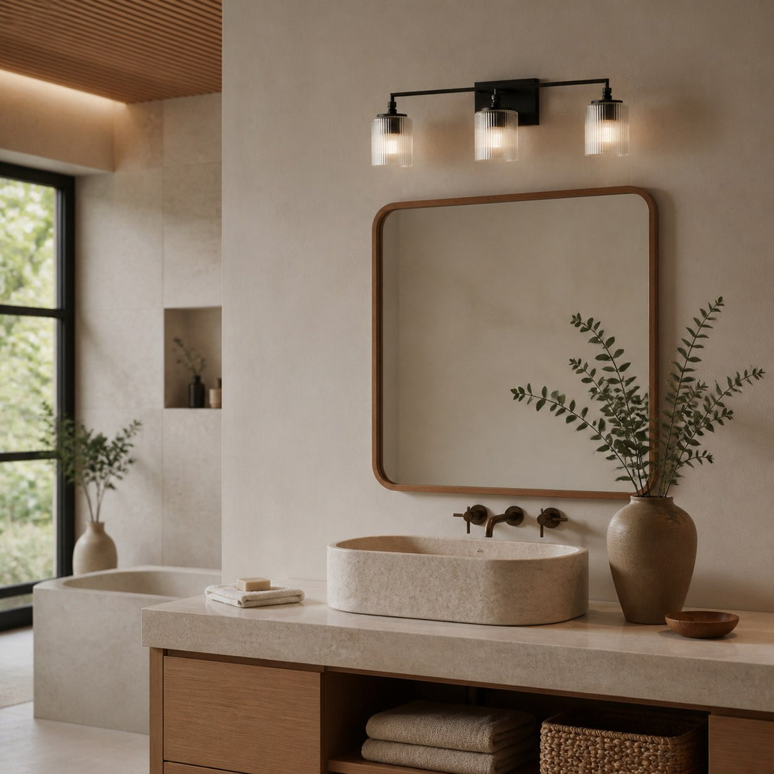 Lirra 3-Light Vanity Light Dimmable Glass Metal - Modern Design for Bathroom and Bedroom