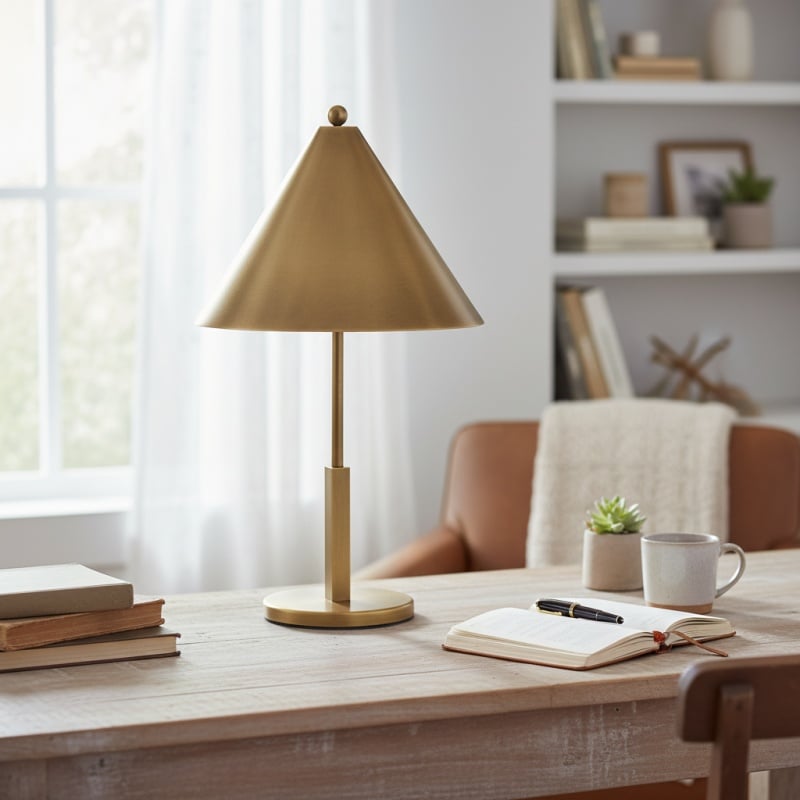 Aurecyl Table Lamp - Sleek Tapered Metal Table Lamp in Vintage-Style Finish for Living Room