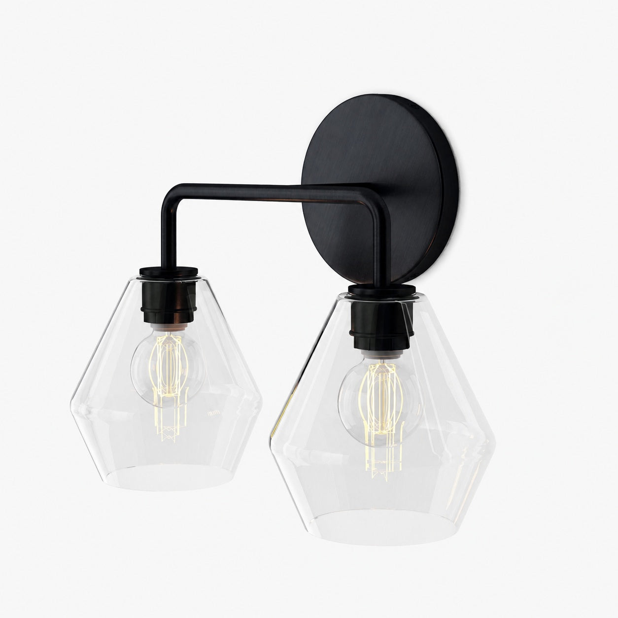 Merin Multi Head Dressing Table Wall Lamp - Metal And Glass Sculptural Lamp