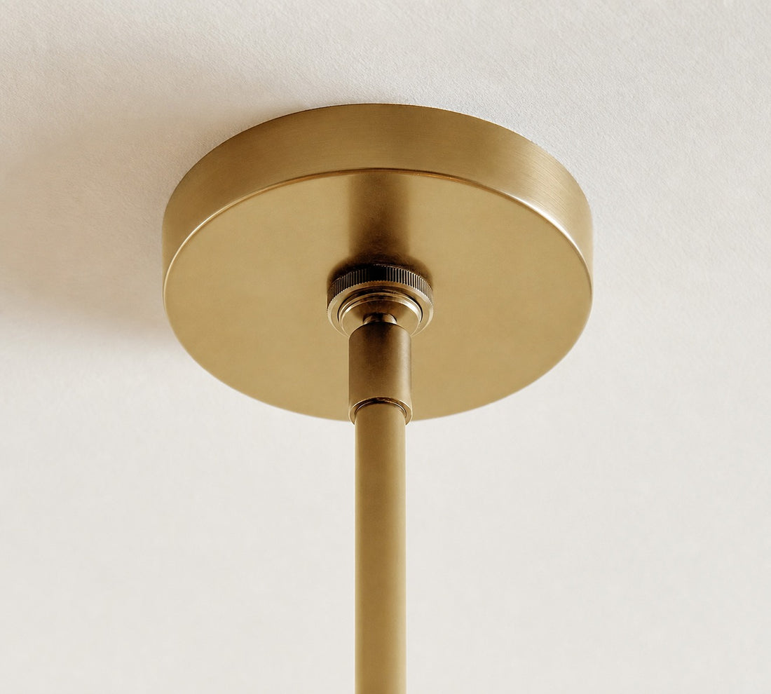 Lumora Crystal Pendant Light – Elegant Tumbled Brass & Cut Glass