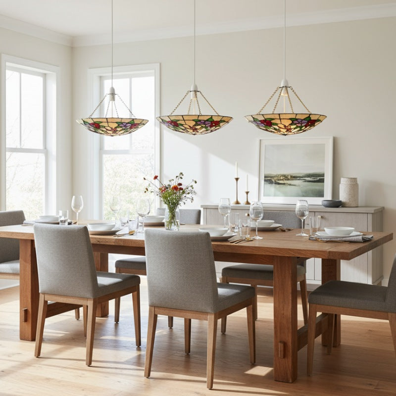 TF Butterfly Pendant Lamp - Decorative Stained Glass Pendant Light for Bedroom or Entryway