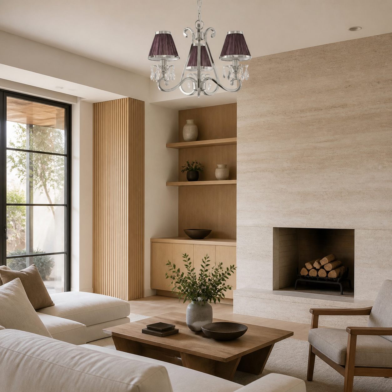 Talonis Multi-light Fabric Chandelier - Elegant Metal Curved Arms for Dining and Living