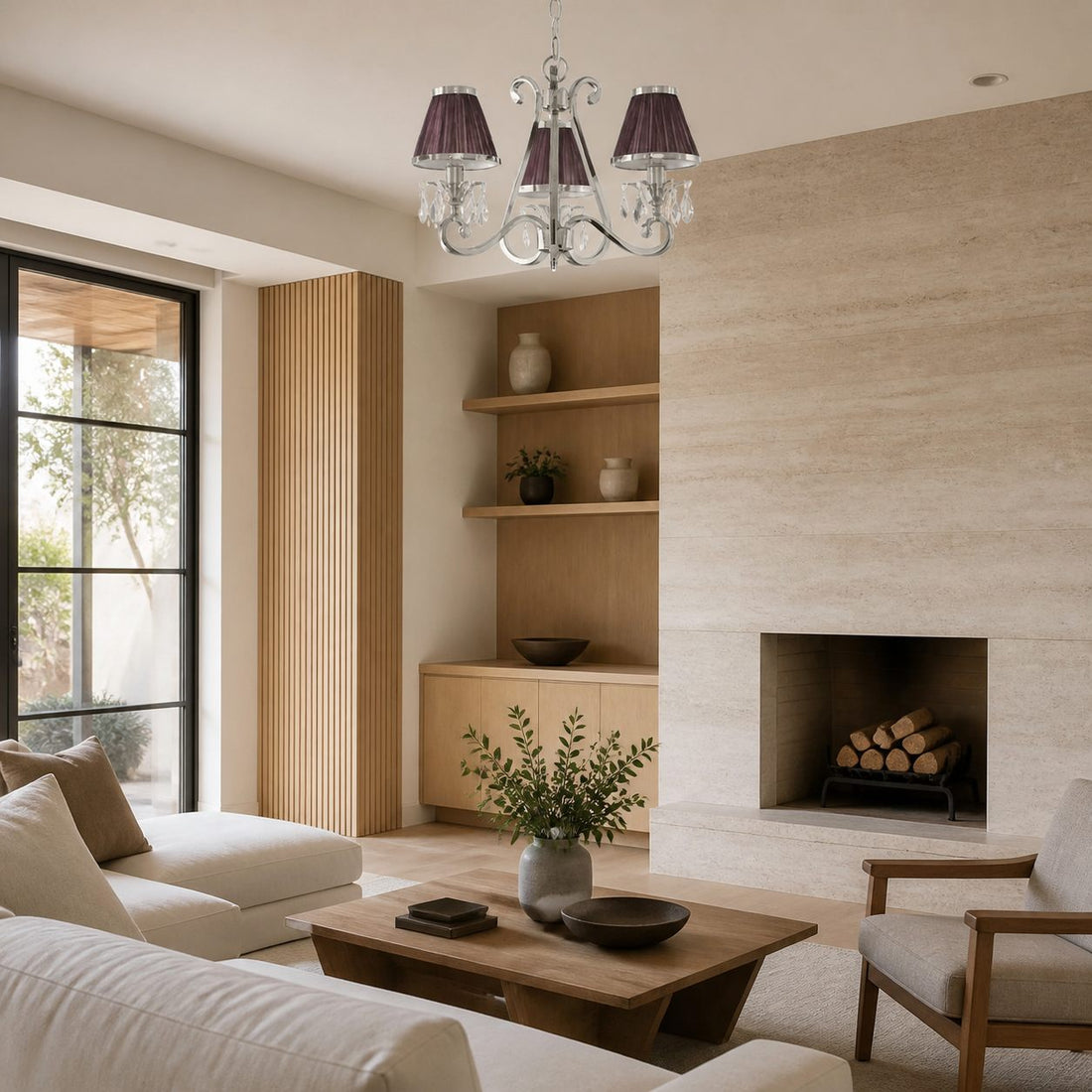 Talonis Multi-light Fabric Chandelier - Elegant Metal Curved Arms for Dining and Living
