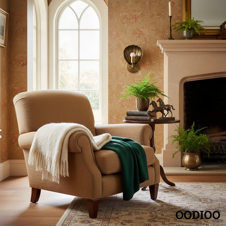 Luminara Modern Art Deco Scalloped Shell Wall Sconce – Hallway & Bedroom Accent Lamp