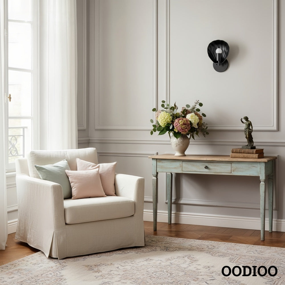 Luminara Modern Art Deco Scalloped Shell Wall Sconce – Hallway & Bedroom Accent Lamp