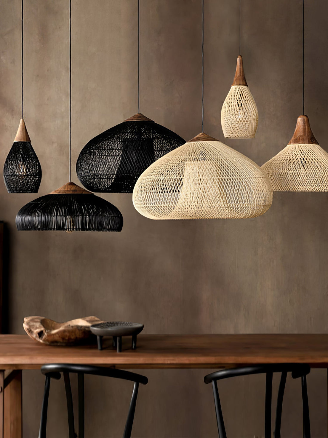 Harp Braided Rattan Pendant Lamp