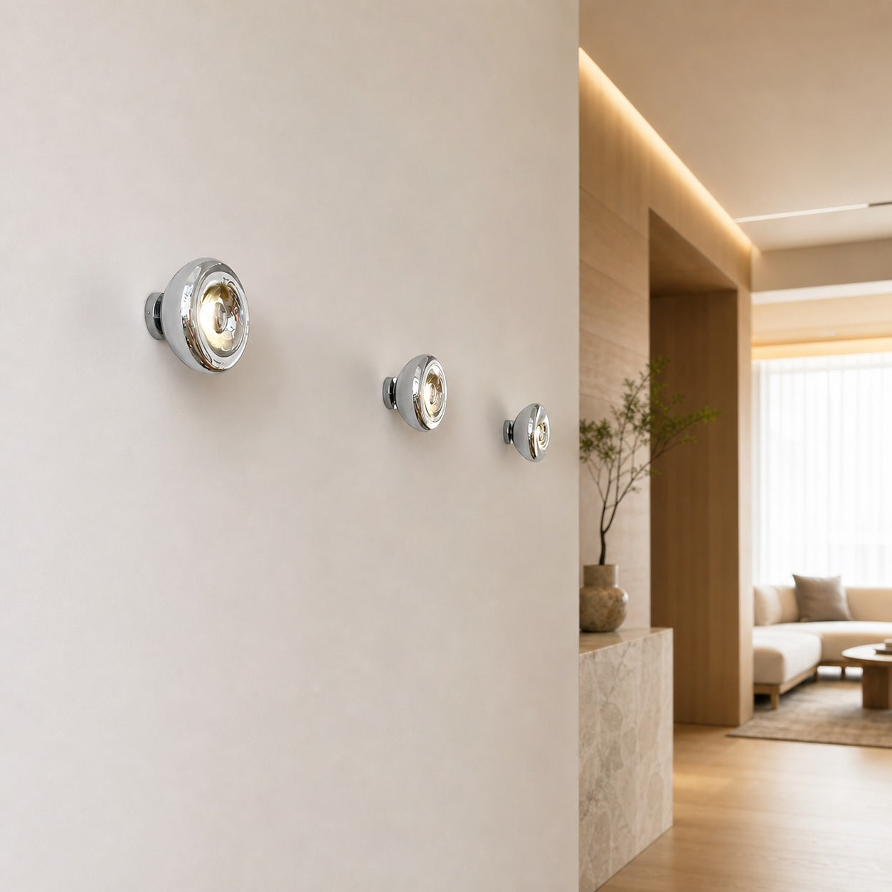 Ivoran Wall Sconce - Round Glass and Metal Modern Sconce for Modern Interiors