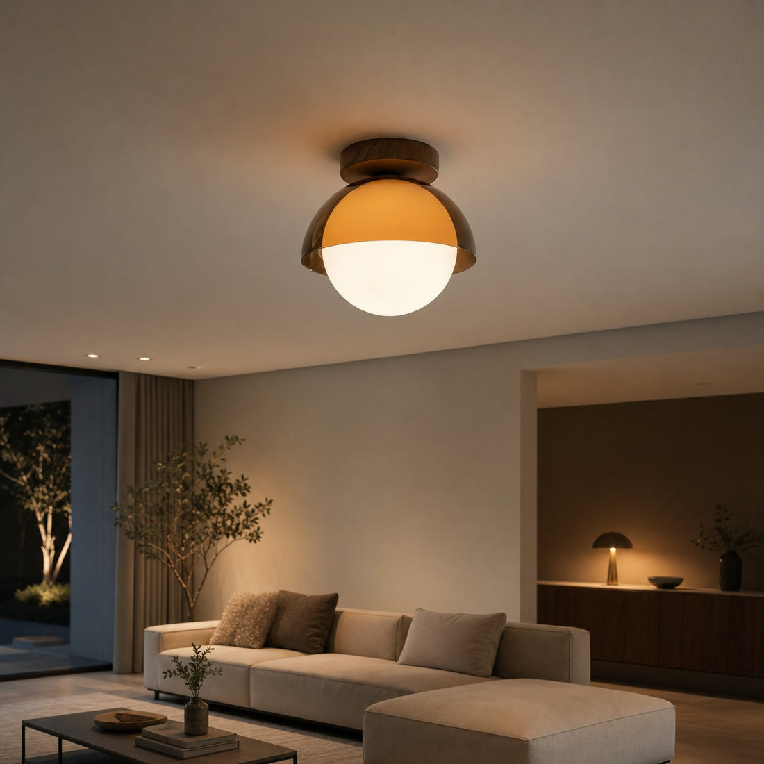 Afterglow Sunset Sculptural Glow Ceiling Lamp Modern Vintage Style for Hallway and Entryway