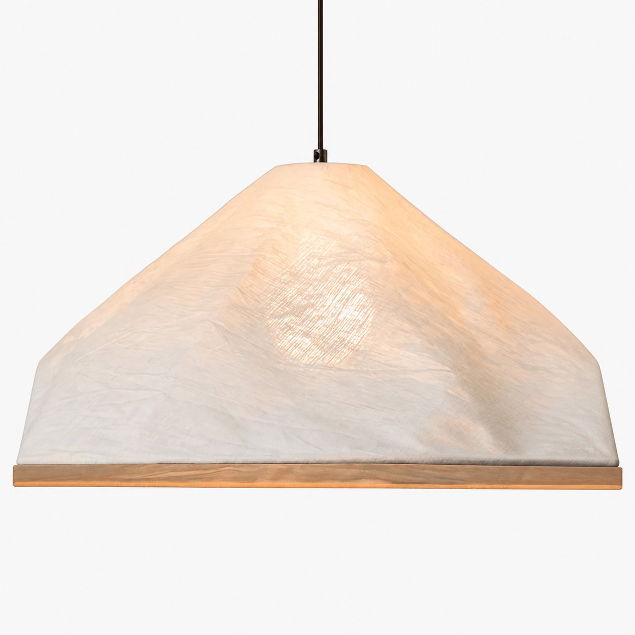 Zalen Textured Pleated Linen Pendant Lamp - Neutral Fabric Style Pendant Lamp for Bedroom & Living Room