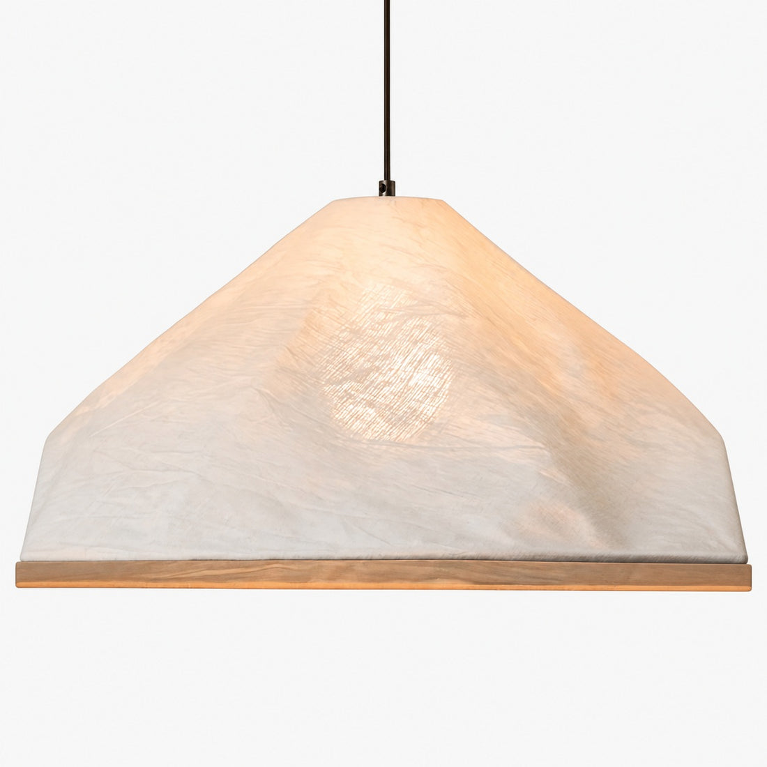 Zalen Textured Pleated Linen Pendant Lamp - Neutral Fabric Style Pendant Lamp for Bedroom & Living Room