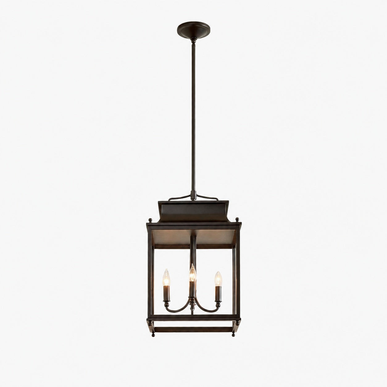 Yolvira Modern Outdoor Lantern Pendant - Metal Hanging Light for Exteriors