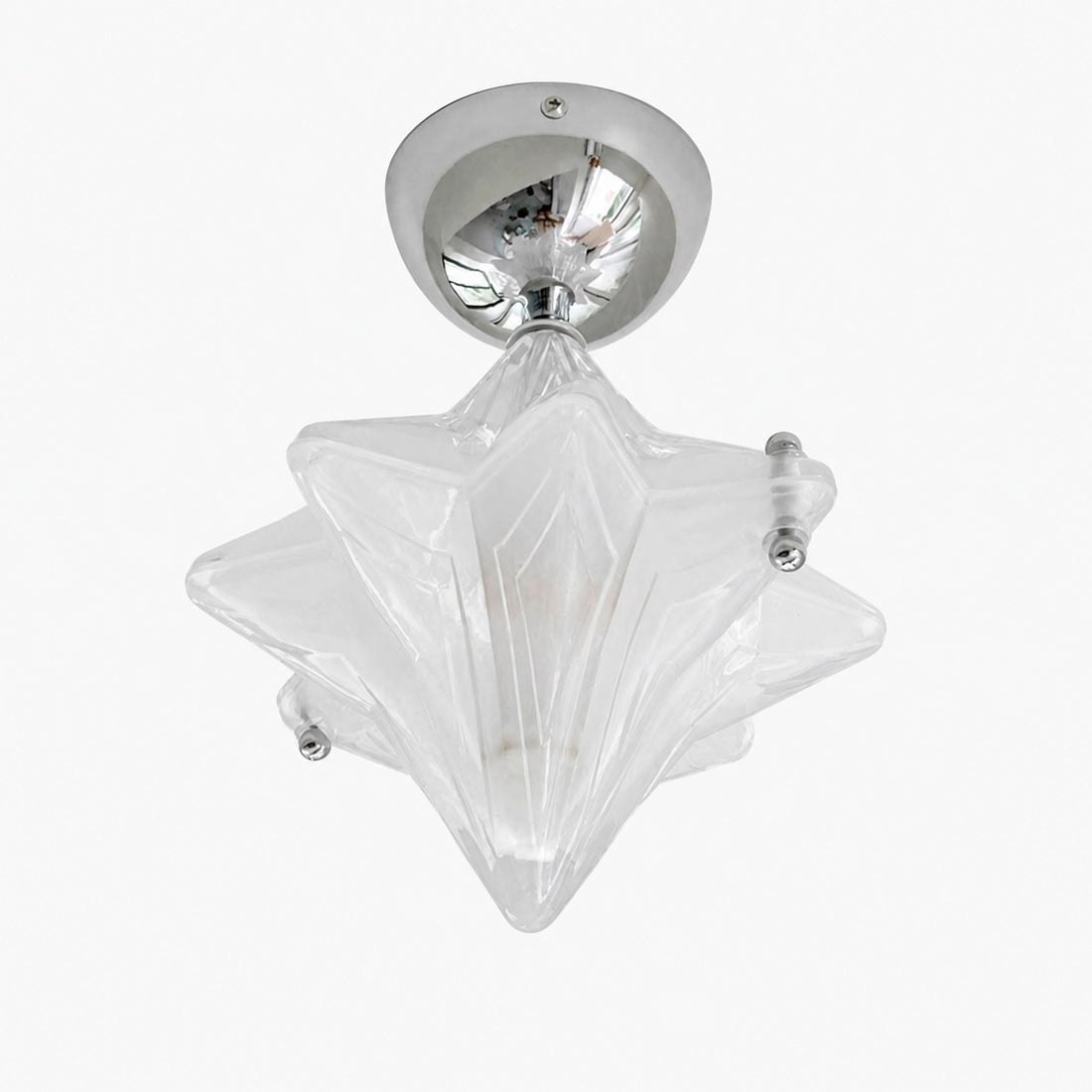 Art Deco Star Ceiling Lamp – Frosted Glass Fixture for Hallway & Entryway – Astris Ceres