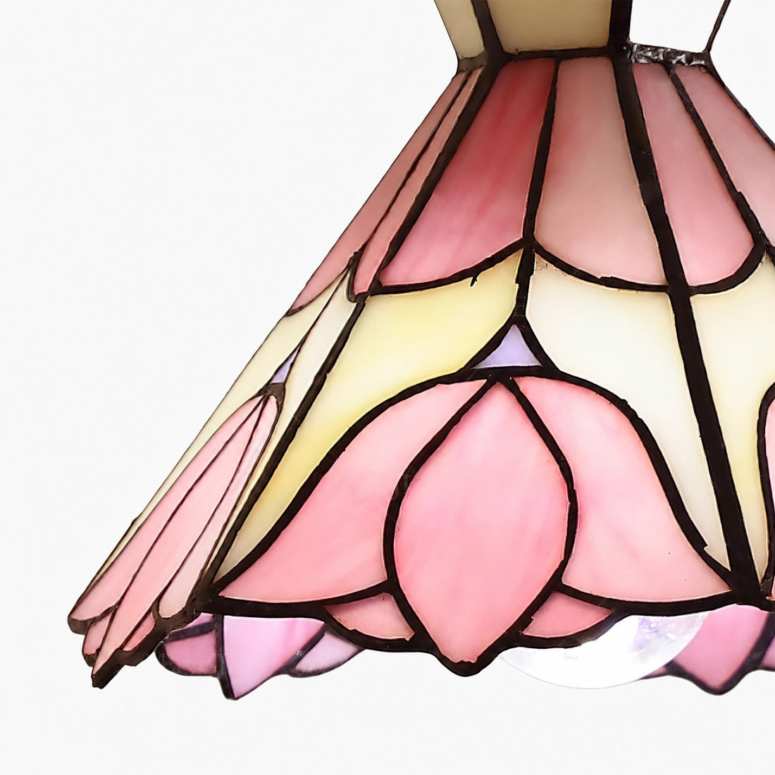 Sevra Floral Stained Glass Pendant Light Tiffany Inspired Hanging Ceiling Lamp for Living Room
