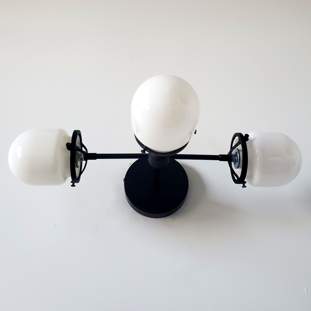 Stylish Three - Light Design Glass Shades Hallway Wall Light