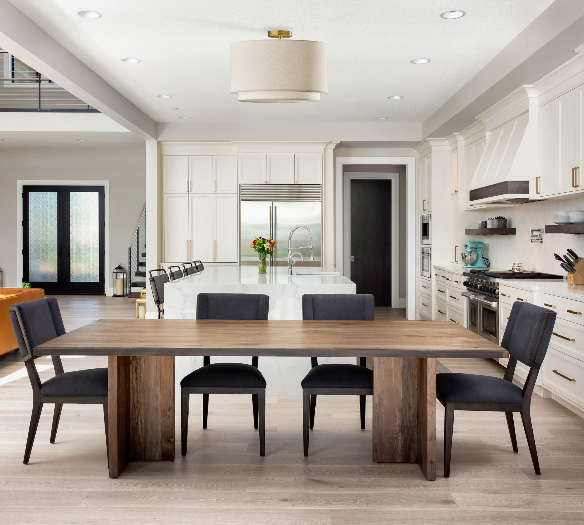 Dumora Fabric Drum Shade Ceiling Lamps - Double Layer Farmhouse Design