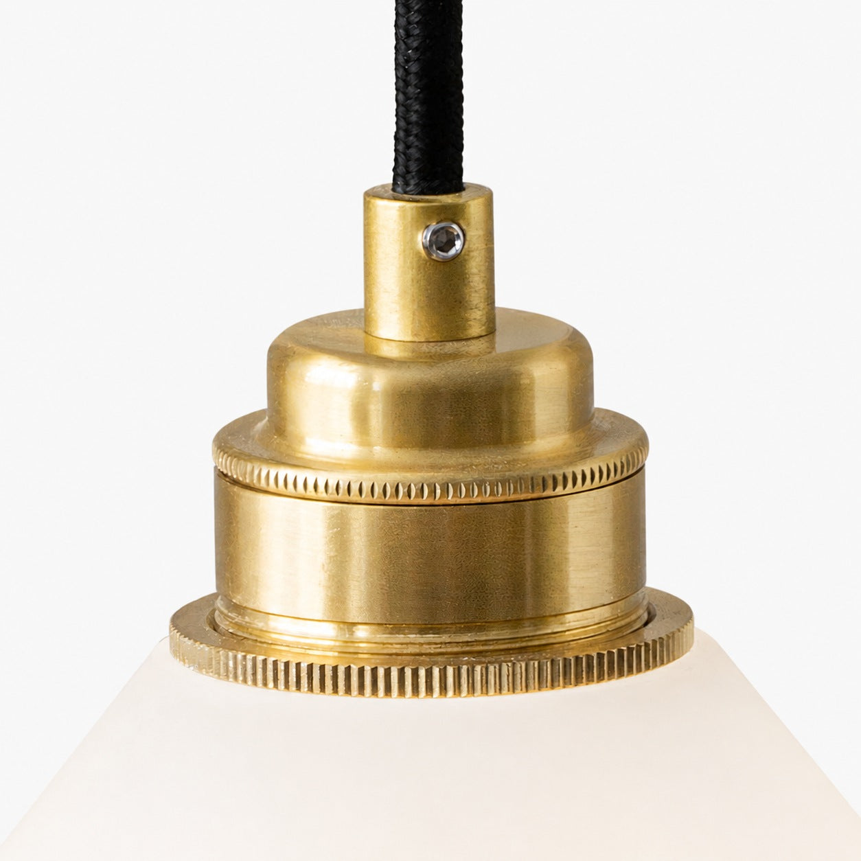 Conical Brass Alabaster Pendant Lamp