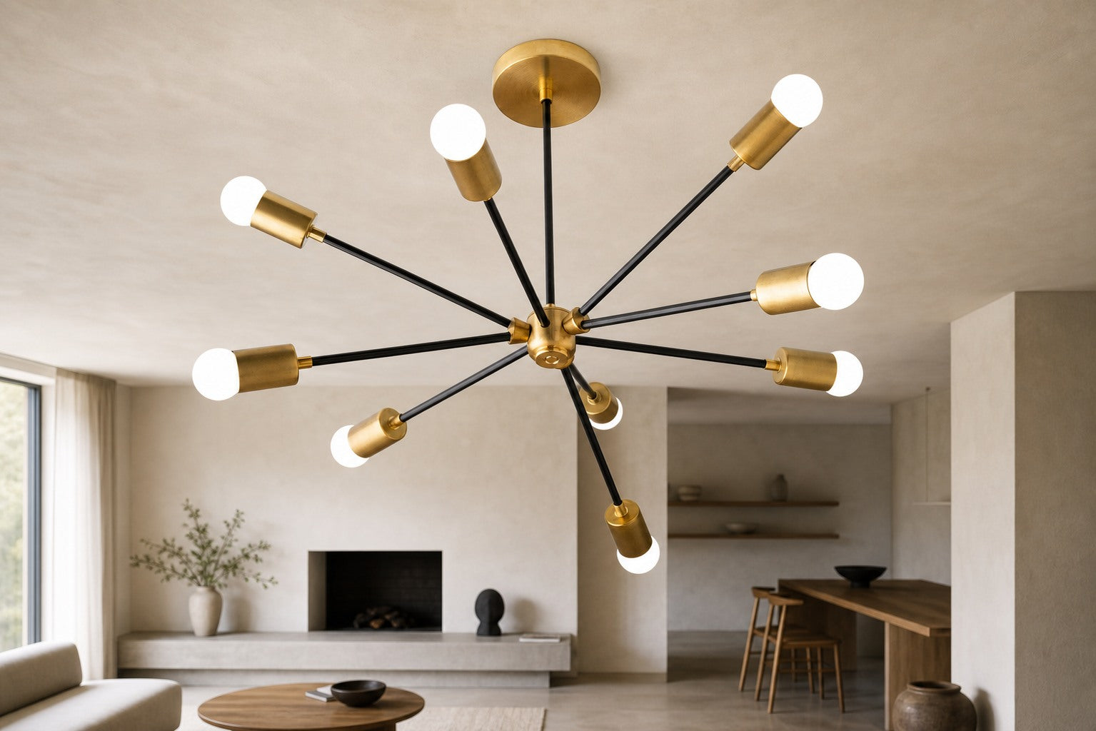 Mobilux Line Modern Chandelier - Mid Century Ceiling Light Fixture