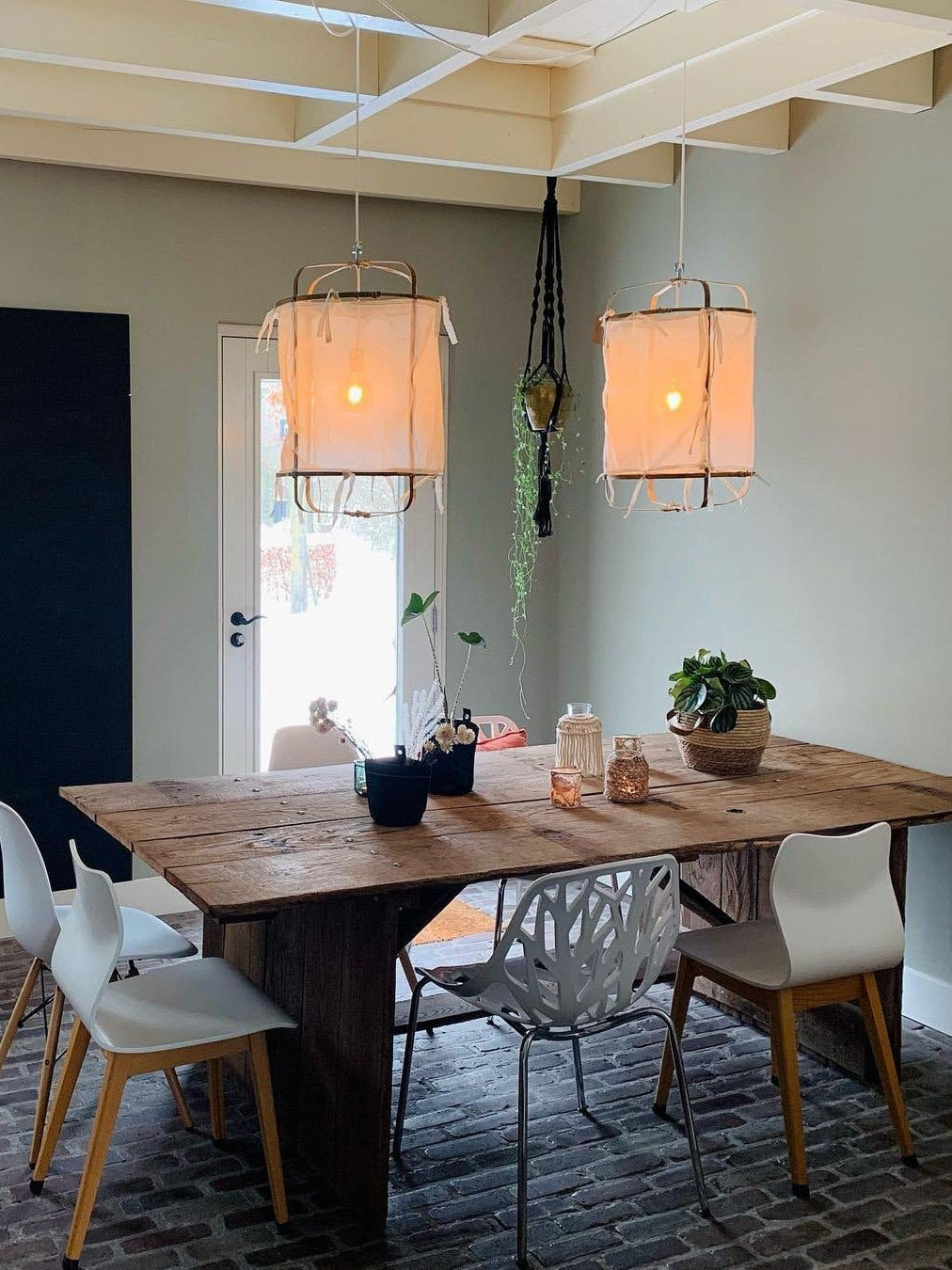 Straight Hollow Tulle Pendant Lighting