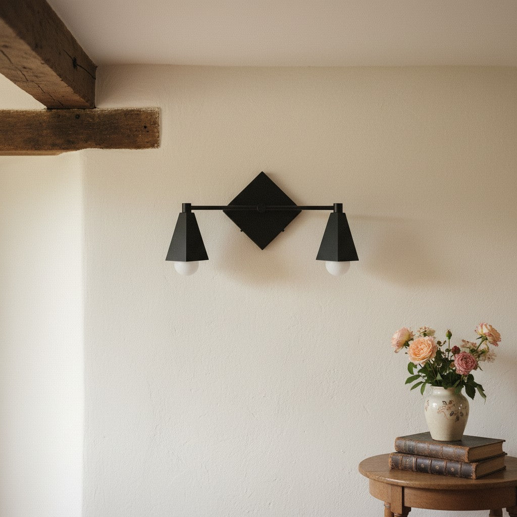 Ornato Luxe Geometric Vanity Light - Solid Brass Art Deco Bathroom Lighting