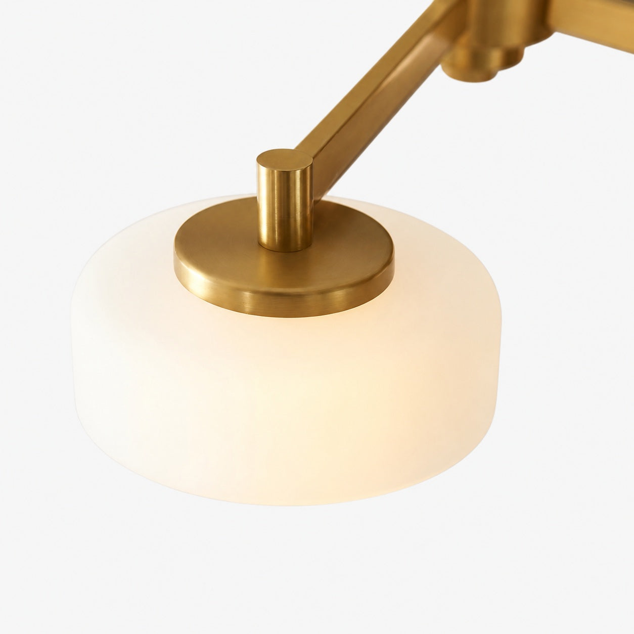 Zirvos Pendant with Frosted Opal Globes and Brushed Brass Frame for Living and Dining
