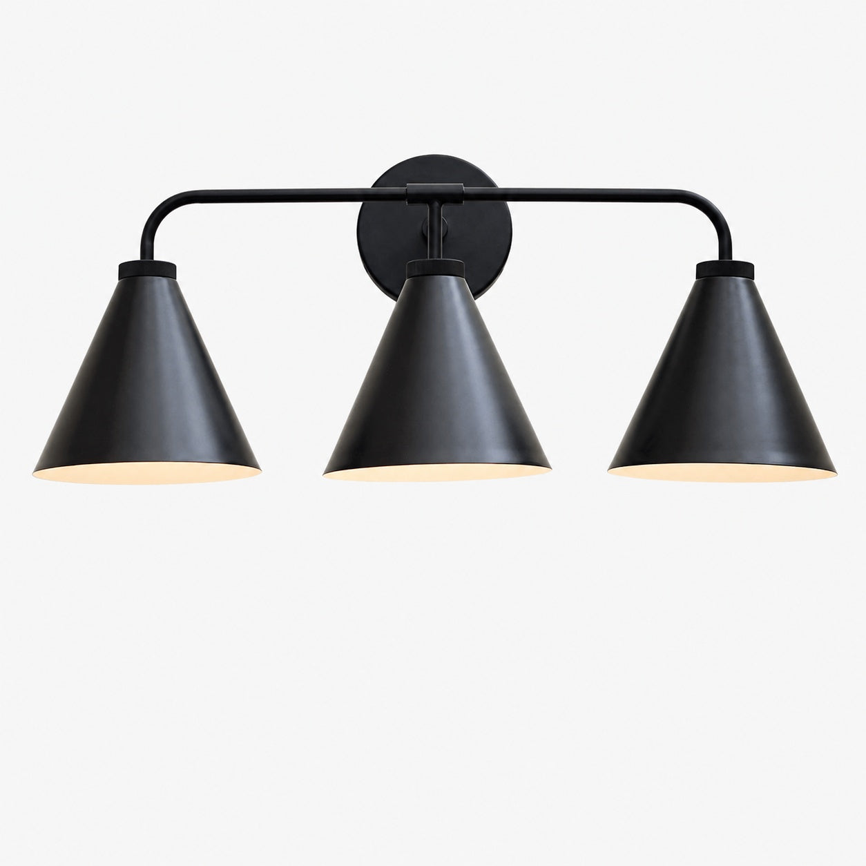Korvi Iron Tapered Sconce Light - Wall Fixture in Black or Brass