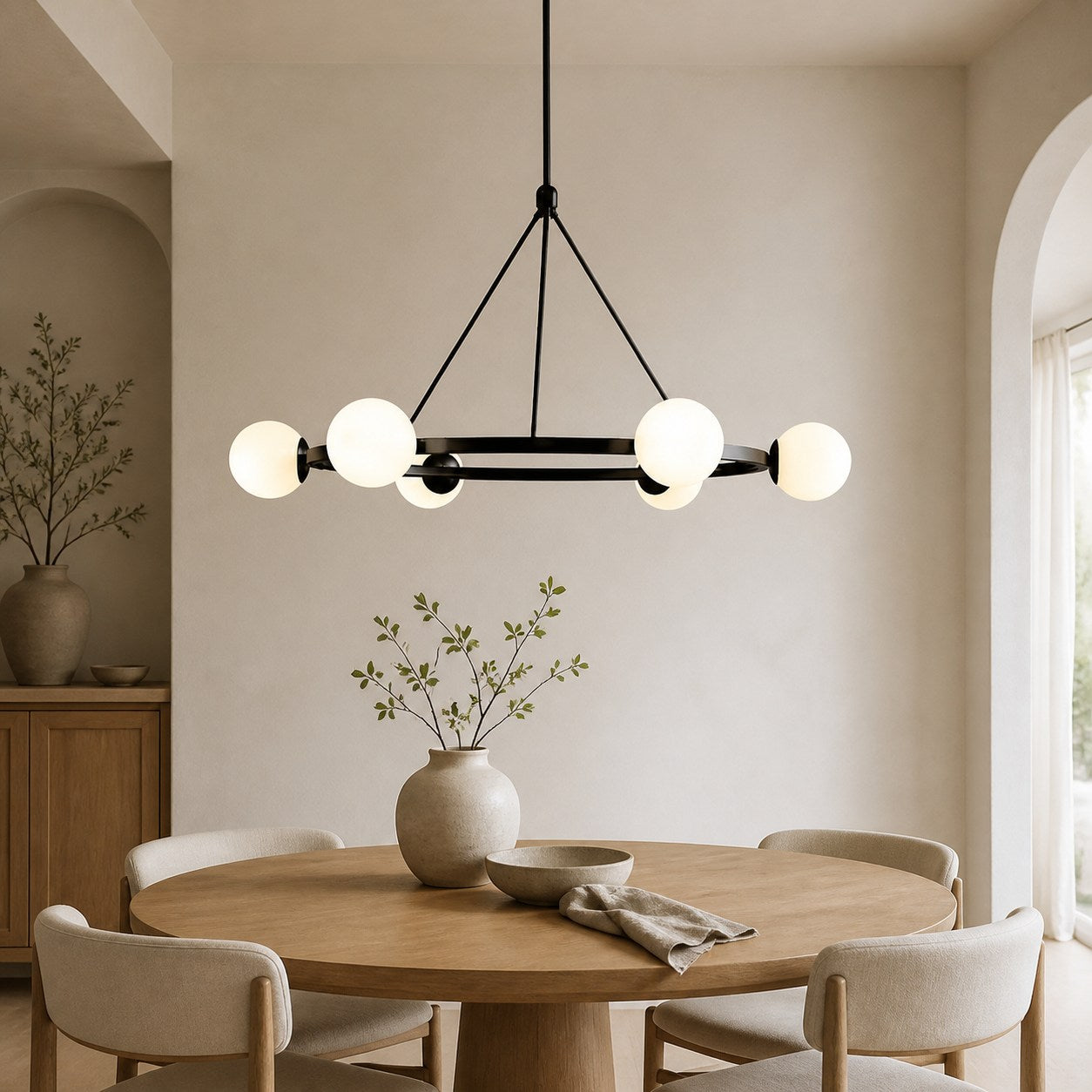 Brelia Round Light Chandelier - Modern Globe Chandelier in Stylish Design