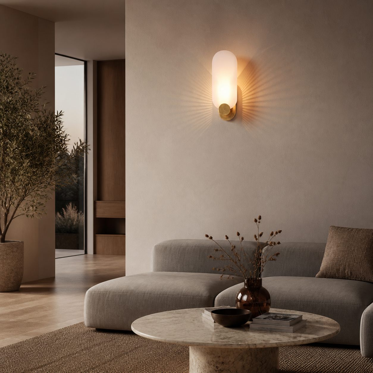 Albi Decorative Wall Sconce Ambient Diffused Glow - Artful Carved Aesthetic Dining Room Corridor