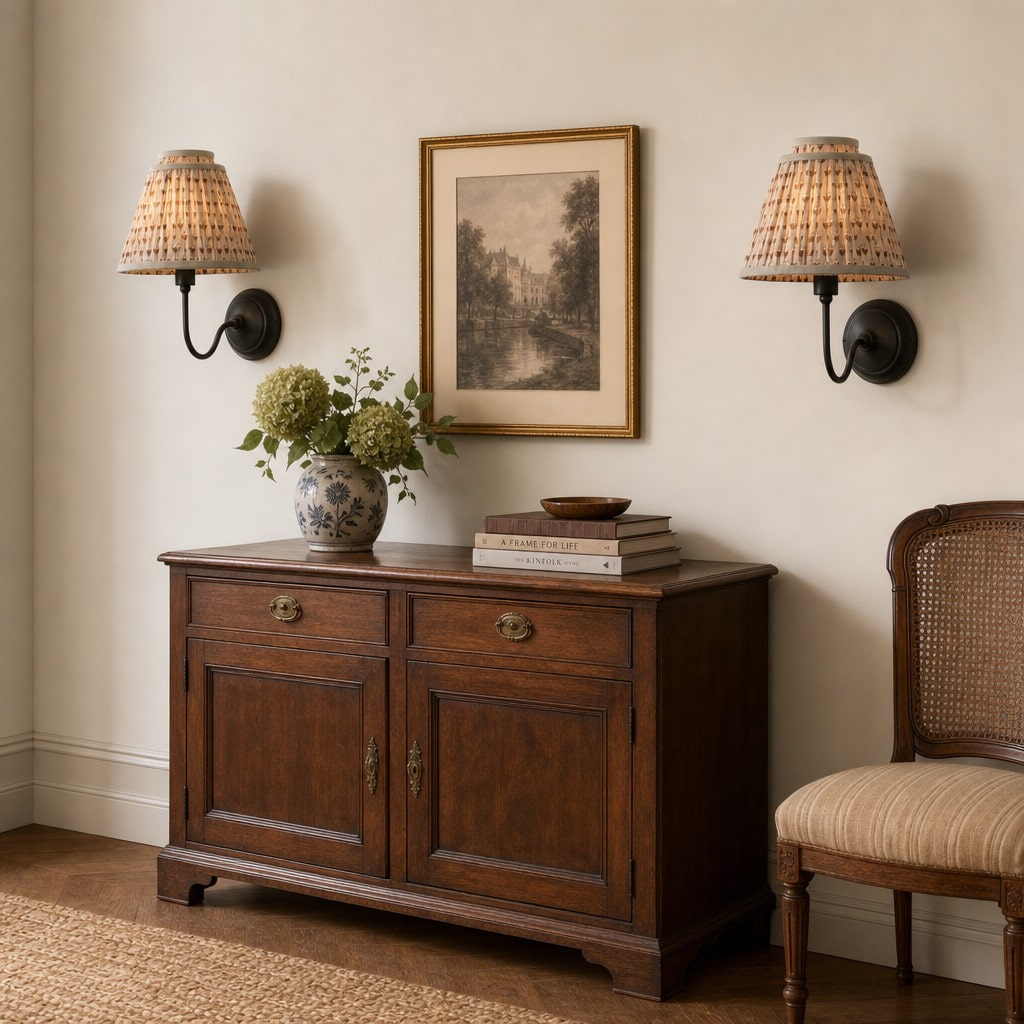 Solmire Contemporary Fabric Wall Sconce Fabric Metal Wall Light for Bedroom and Hallway Study Room