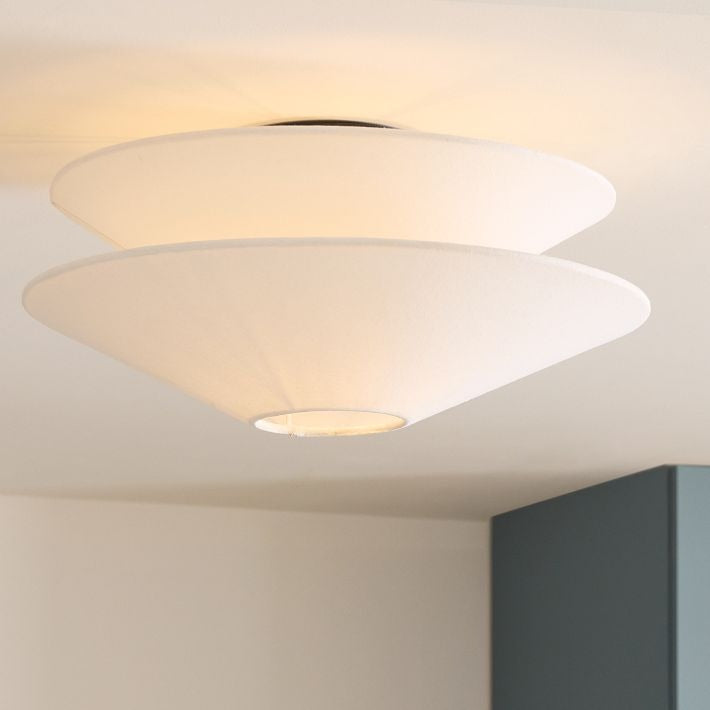 Solivara Flushmount Recessed Milky White Fabric Simple Ceiling Lamp