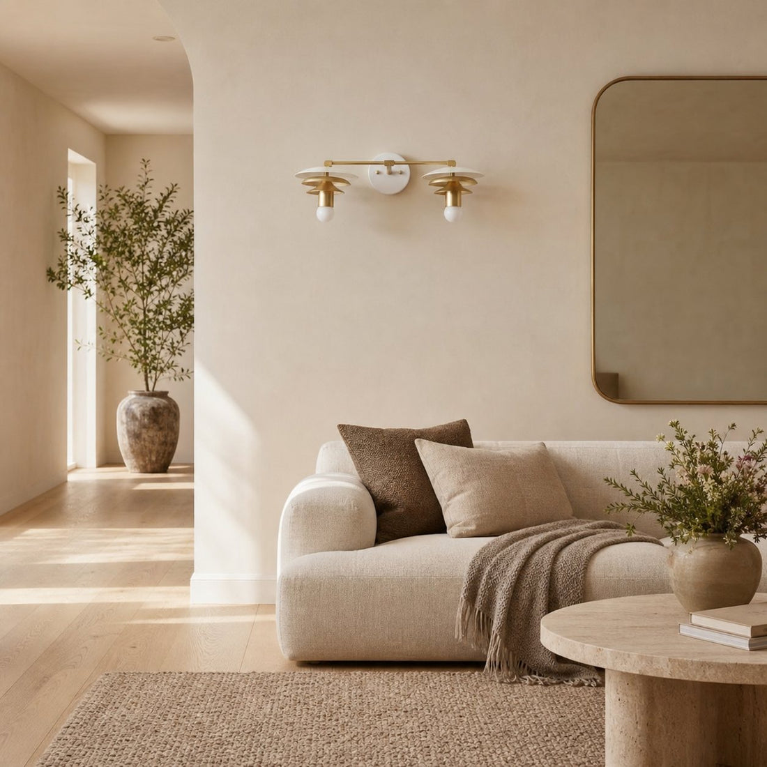 Artivo Layered Brass Vanity Light - Modern Sleek Style Home Bath Accent