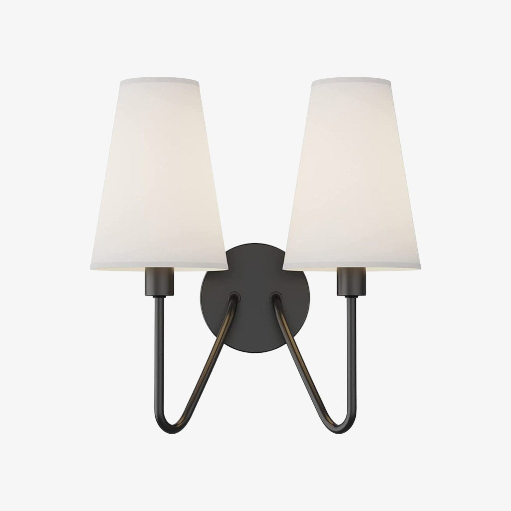 Arcuma Vintage Inspired Metal Wall Sconce - Handcrafted Fabric Shade for Bedroom