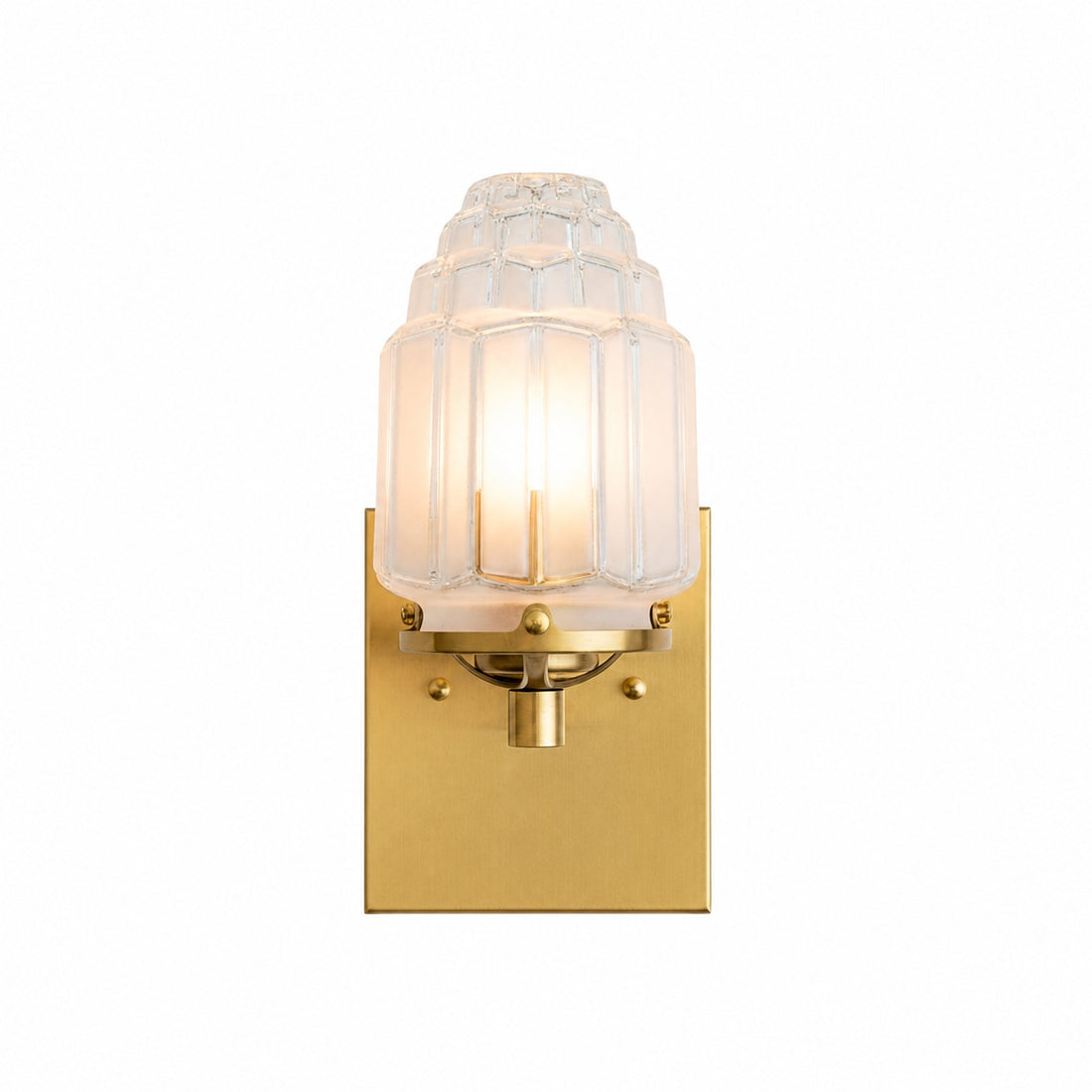Tierlux Glass Art Deco Wall Sconce - Glass Frosted Globes with Skyscraper Globe