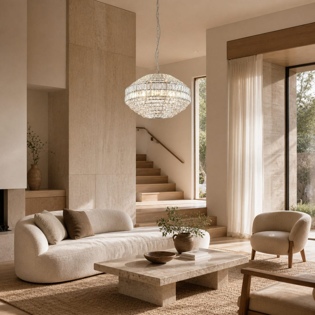 Virelis Style Luxe Crystal Pendant Light – Ambient Lighting for Kitchens & Hospitality Spaces