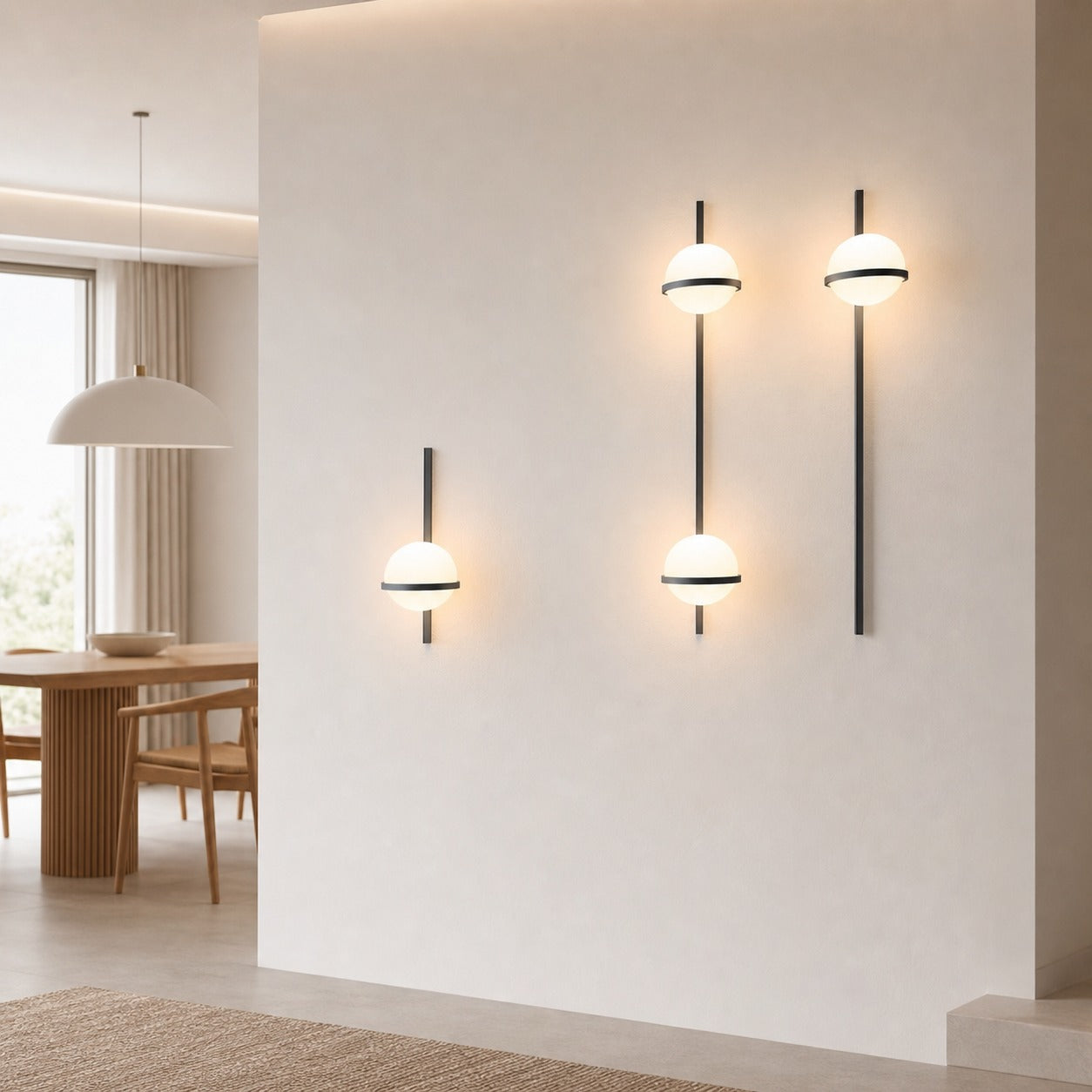 Globe Shade Minimalist Wall Lamp for Indoor and Outdoor Spaces
