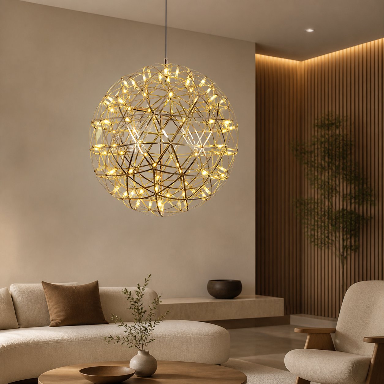 Silver Spark Ball Pendant Light