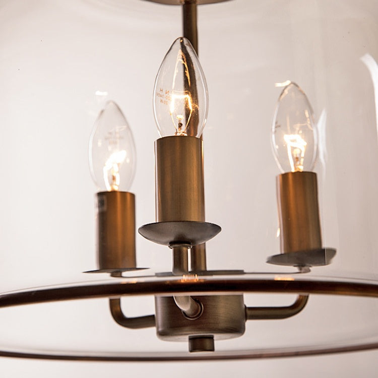Vintage Glass Metal Pendant Light