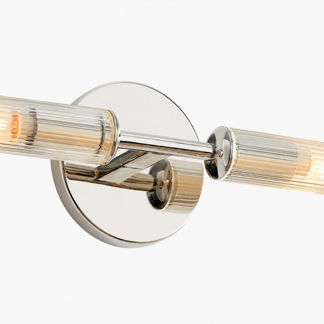 Bravira Ribbed Glass Wall Lamp - Tube Metal Light in Classic Finishes