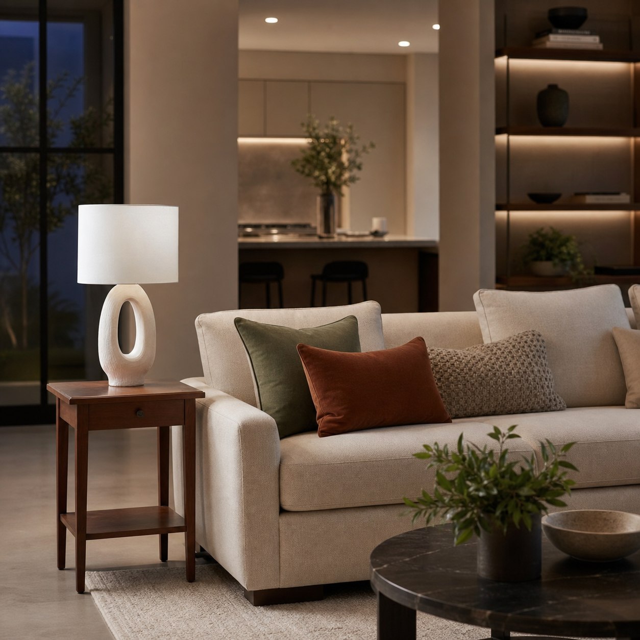 Ceruna Table Lamp with Ceramic Body and Textured Finish for Bedroom or Living Room