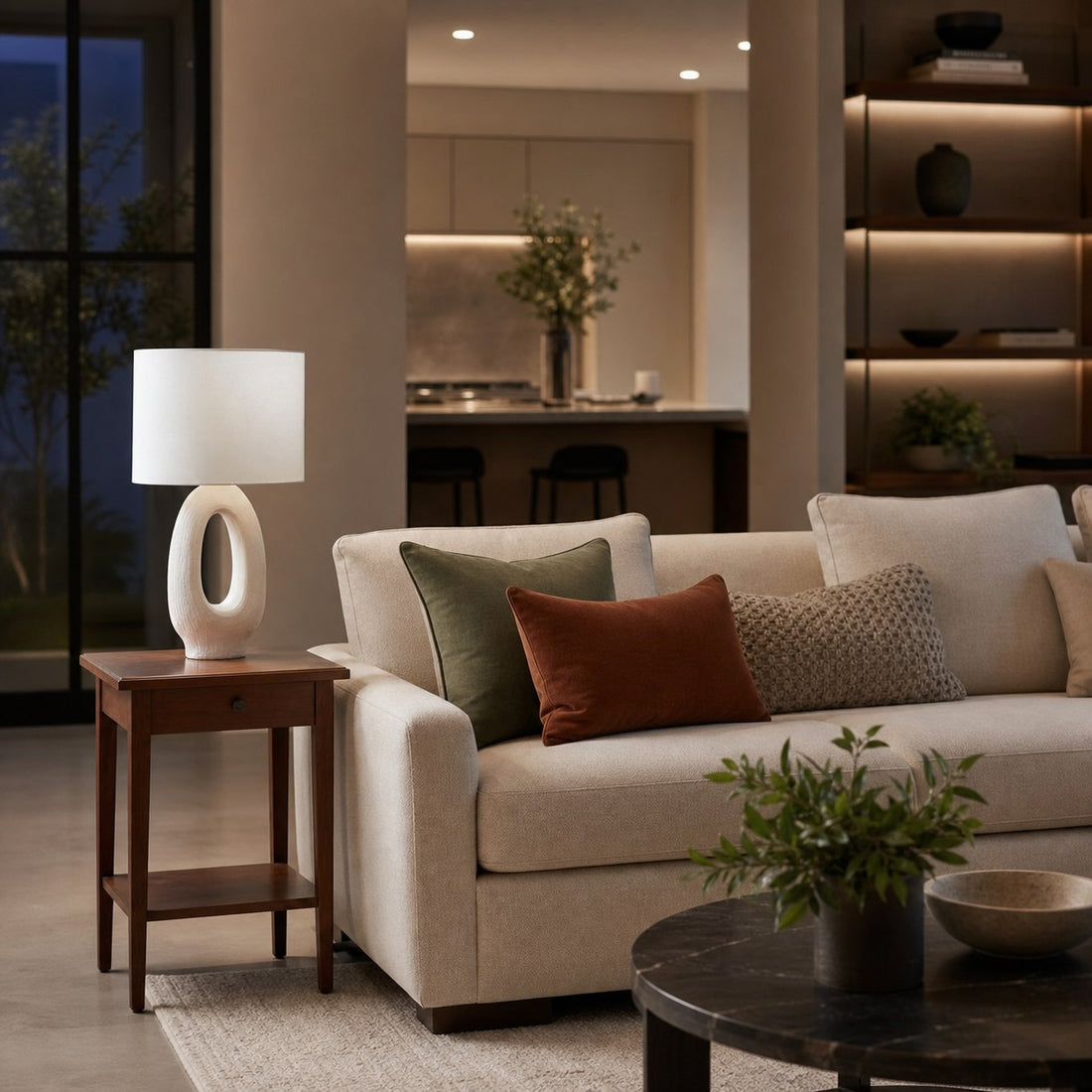 Ceruna Table Lamp with Ceramic Body and Textured Finish for Bedroom or Living Room